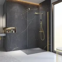 Schulte Walk In 120 x 200 cm Alexa Style 2.0 Goldoptik - Duschabtrennungen & -kabinen mit elegantem Golddesign, bietet stilvolle Eleganz und ist ideal für moderne Badezimmer.