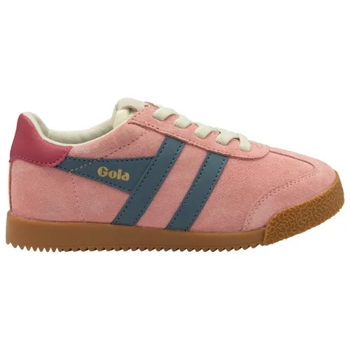 Gola Sneaker Elan 2025 für Kinder - Korallenrosa/Mondlichtblau/Himbeerpink - Sneaker für Kinder, überarbeiteter Kultklassiker Elan mit modernem Design und schnürbarem Wildleder-Obermaterial für optimalen Tragekomfort.