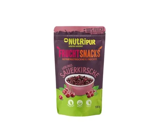 Gefriergetrocknete Sauerkirschen 100g: getrocknete Kirsche ungezuckert - Gefriergetrocknete Früchte mit purer Frucht, voller Geschmack: Beeren gefriergetrocknet - Getrocknete Fruechte NUTRIPUR