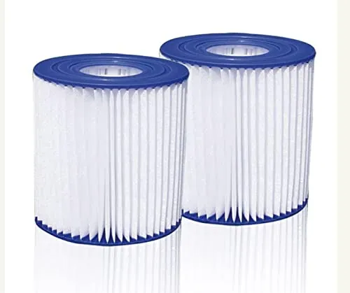 Summer Waves - 2 Stück - Typ D - Pool Papierfilter - Filter Kartuschen - Ersatzfilter - 10,4 x 9,7 cm - Poolfilter für Whirlpool Stahlrahmenpool Spa