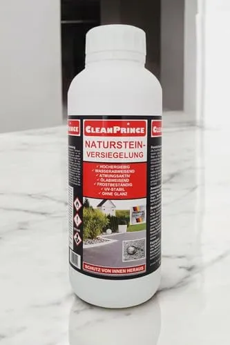 CleanPrince Natursteinversiegelung 1 Liter CP400045 fettabweisend wasser öl abweisend Naturstein versiegeln außen ohne Glanz Sandstein Granit offenporige Keramik Terrakotta