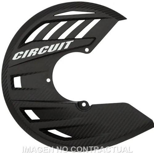 Circuit Equipment CIRCUIT Bremsscheibenschutz, schwarz-weiss für Männer - Motorradzubehör mit ästhetischem Finish, das Kohlefaser simuliert, schützt die Motorradscheibe und fördert die Kühlung durch Lufteinlässe.