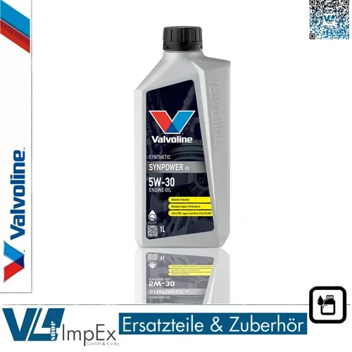 Valvoline Motoröl 5W30 FE SynPower 1 Liter - Hochwertiges HC-Synthese Motoröl für Ford, Renault, Land Rover und Jaguar. Bietet optimalen Schutz und Leistung bei jeder Fahrt.