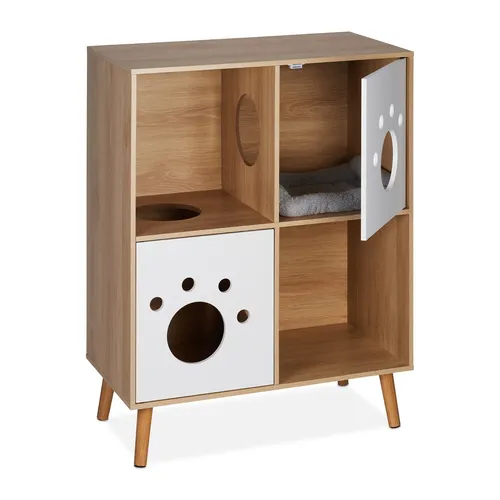 Katzenschrank Katzenklo-Schrank - stilvolles Katzenmöbel - Kratzbäume & Möbel – eleganter Schrank mit verstecktem Katzenklo, ideal für ein sauberes und modernes Zuhause.