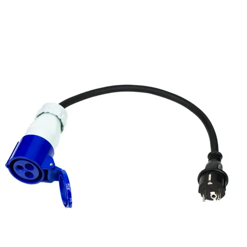 CEE Adapter 230V/16A Schuko-Stecker auf CEE-Steckdose für Camping Boot Caravan