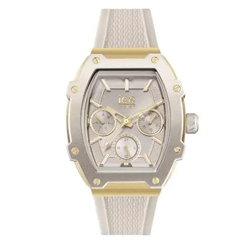 ICE-WATCH Ice boliday Amlond Skin Damenuhr - Beigefarbene Armbanduhr mit flexiblem Silikonarmband, perfekt für den Alltag und stilvolle Akzente.