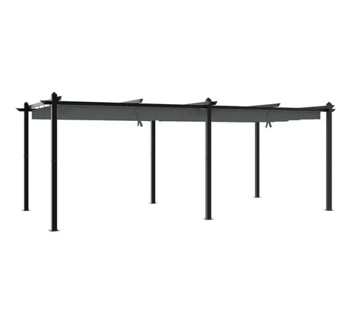 furnicato Gartenpavillon 3x6 m mit Ausziehbarem Dach in Anthrazit - Genieße entspannte Stunden im Freien mit diesem robusten Aluminium-Gartenpavillon. Das einziehbare Dach aus wasser- und UV-beständigem Polyester sorgt für optimalen Schatten und vielseitige Nutzungsmöglichkeiten.