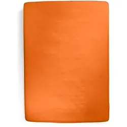fleuresse Comfort Spannbettlaken - Orange, 90-100 x 200-220 cm - Spannbetttuch aus 96 % Baumwolle und 4 % Elasthan, atmungsaktiv und hautsympathisch. Mit Rundumgummizug für perfekten Sitz, ideal für Matratzen bis 26 cm Höhe. Pflegeleicht und schadstoffgeprüft nach Ökotex-Standard 100.
