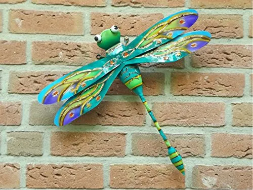 KLP Libelle Metall Wanddeko Deko Hänger Wandhänger Wandbild Tier Figur Schmetterling