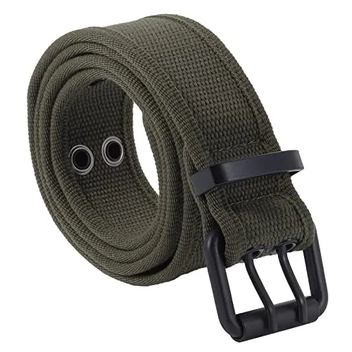 KYEYGWO Canvas Gürtel für Herren und Damen, Verstellbare Doppelter Loch Leinwand Stoffgürtel für Unisex, Breite ca. 3.8cm