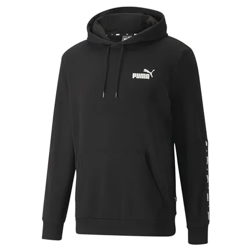 PUMA ESS+ Tape Hoodie TR┃Kapuzenpullover für Herren, Schwarz, XL