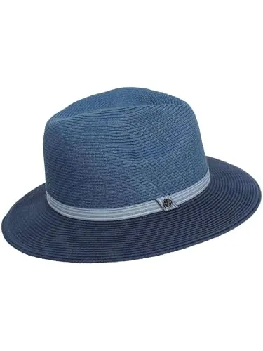 LOEVENICH Damen Fedora aus Papier mit andersfarbiger Krempe von LOEVENICH