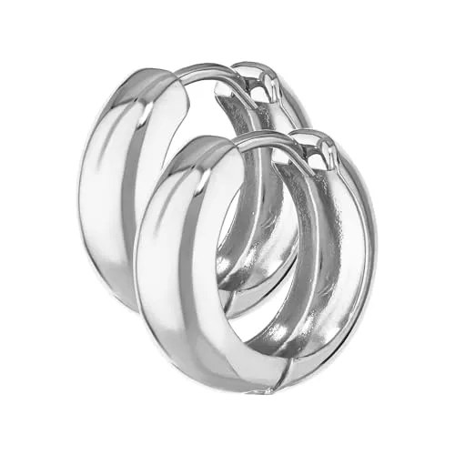 NKlaus 333 Gold Weißgold Klappcreolen Ohrringe 15mm - Ohrringe für Damen aus 333 Weißgold, leicht und komfortabel, mit elegantem Design für jeden Anlass. Robuste Klappcreolen bieten einfachen An- und Ablegen.