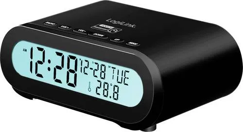 LogiLink SC0121 Radiowecker FM USB Fühlbare Tasten, Weckfunktion Schwarz