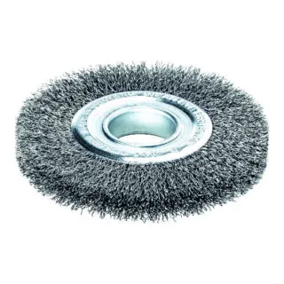 Lessmann Rundbürste Stahldraht 178 x 23/26 mm, gewellt 0,3 mm - 355.162 - Bürsten, robuste Stahldrahtbürste für effektives Entrosten und Oberflächenbearbeitung.