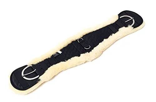 Engel Reitsport Lammfell Sattelgurt Western Kurzgurt WGURT-85-SCH-MED - Zubehör für Gitarre & Bass, anatomisch geformt für optimale Ellenbogenfreiheit, aus 100% echtem Merino Lammfell und waschbar bei 30°C.