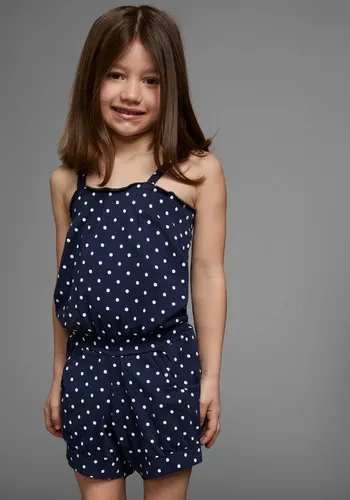 KIDSWORLD Kurzoverall für kleine Mädchen niedlich gepunktet in blau von KIDSWORLD