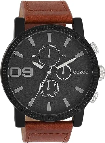 Oozoo Timepieces Herren Uhr C11211 - Armbanduhr für Herren mit hochwertigem Lederarmband und elegantem Design, ideal für jeden Anlass. Spritzwasserdicht und mit robustem Mineralglas ausgestattet.