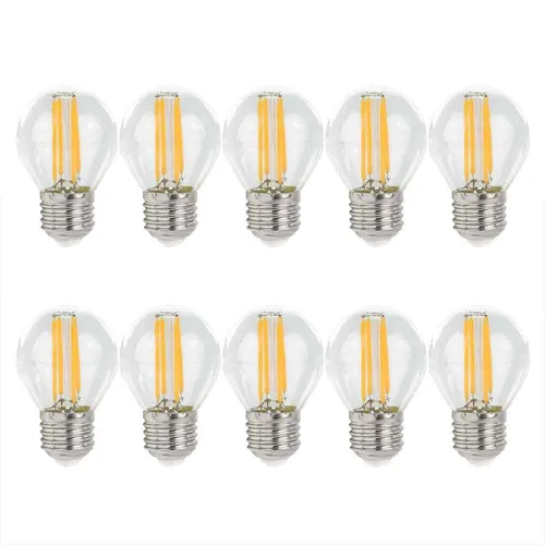 LED Filament Leuchtmittel Tropfen 4W = 40W E27 klar 510lm Neutralweiß 4000K 10 x