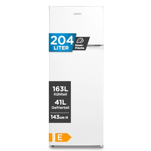 Comfee RCT284WH2A Kühl-Gefrierkombination mit LED Licht und reversiblem Türscharnier