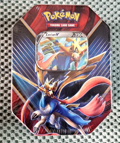 Pokémon Tin Box #85 Zacian V - Sammelkartenspiel - TCG OVP Displays mit 41 Karten, inklusive Promo und Booster. Ideal für Sammler und Fans der Pokémon Schwert & Schild Edition!