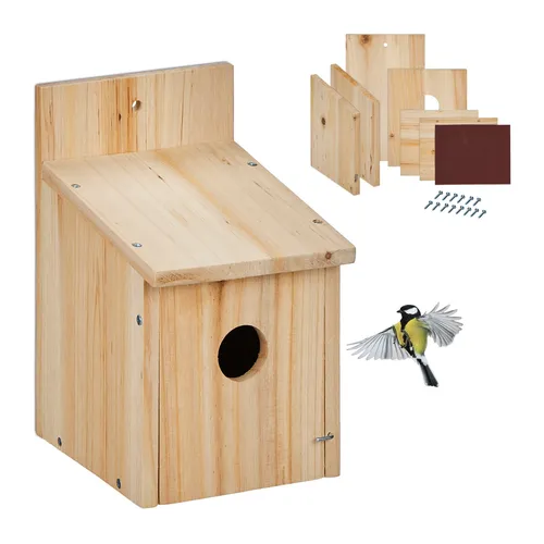DIY Nistkasten Bausatz aus Tannenholz - 6-teilig - Vogelhäuser: 6-teiliges DIY Bausatz aus Tannenholz, ideal für die Brutpflege von Meisen, einfach zu montieren und nachhaltig.
