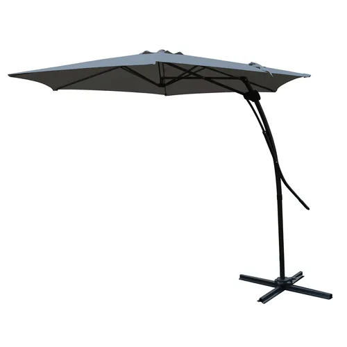 Sonnenschirm Easy Push-Up Ampelschirm Anthrazit Ø3,50m mit Kreuzfuß - Robuster Ampelschirm mit 3,5 m Durchmesser, ideal für Garten und Terrasse. Leicht zu bedienen und stabil, für optimalen Schatten an warmen Tagen.