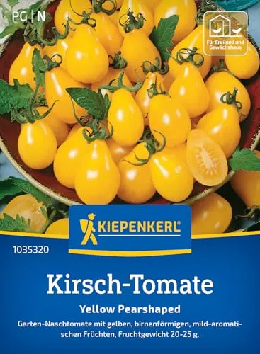 Kiepenkerl Kirsch-Tomatensamen Yellow Pearshaped 1035320 - Garten- Naschtomate - birnenförmig - mild- aromatisch - Samen Gemüse, Gemüsepflanzen, Saatgut