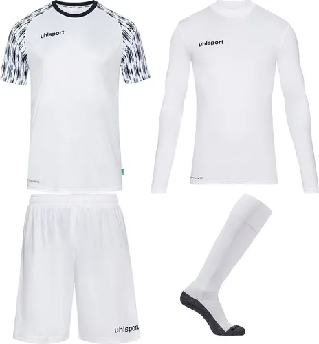 uhlsport Reaction Torwartset Weiss, XL Herren - Trainingsbekleidung für Torhüter, ausgestattet mit Kordelzug für optimalen Sitz und Komfort während des Spiels.