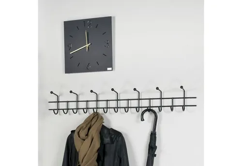 Spinder Design Garderobenhalter Barato, Metall, schwarz - Eleganter Garderobenhalter aus handgefertigtem Metall, pulverbeschichtet für Langlebigkeit. Mit 119 cm Breite ist er ideal für Flure und Eingangsbereiche.