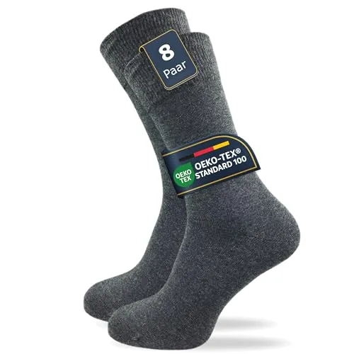 GAWILO Herren Socken aus 100% Baumwolle (8 Paar) | Bequeme Socken ohne drückende Naht - Hochwertige Baumwollsocken für Herren, ohne drückende Naht, mit verstärkter Ferse und Fußspitze. Ideal für empfindliche Füße und angenehm zu tragen. Pflegeleicht und langlebig.