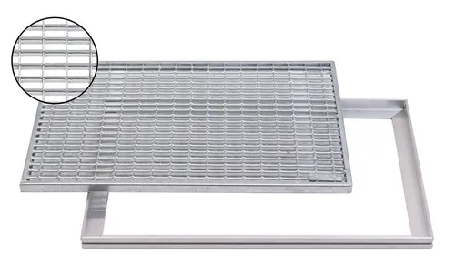ACO Severin Ahlmann Fußmatte - Robuster Schuhabstreifer mit V-Stab - Fußmatten für Innen- und Außenbereich, 600x400mm, aus verzinktem Stahl, ideal für effektives Schmutzmanagement und Langlebigkeit.