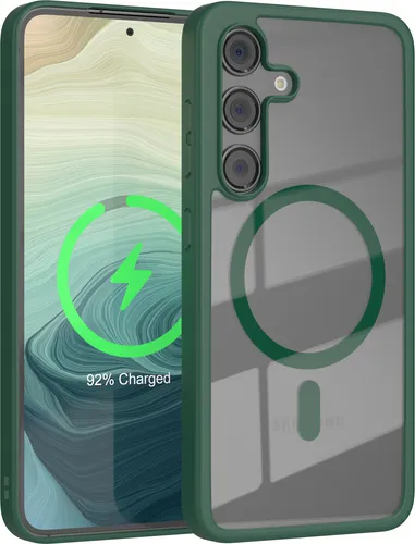 EAZY CASE Clear MagSafe Case für Samsung Galaxy S24 FE, Qi-Charging, Silikon mit Kameraschutz, Bumper Case in