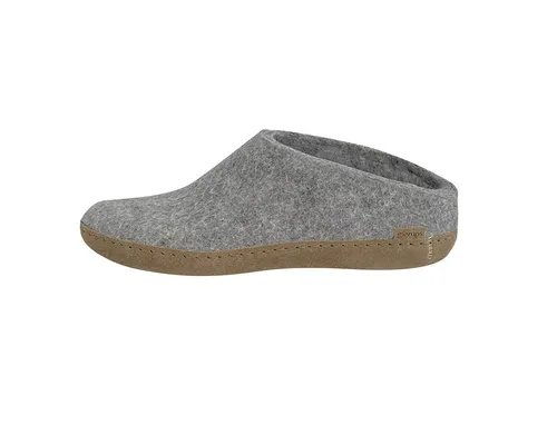 Glerups dk B Slipper Unisex - Erwachsene Filz-Slipper - Hausschuhe aus hochwertigem Wollfilz, der das Fußklima reguliert. Mit bequemer Slip-on-Schnitt und Sohle aus gegerbtem Kalbsleder - der perfekte nachhaltige Hausschuh für Damen und Herren.