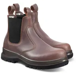 Carhartt® S3 Sicherheitsstiefel F702919 Chelsea Boot - Dunkelbraun - Größe 42 - Wanderschuhe mit S3-Zertifizierung, wasserabweisendem Leder und Vibram-Sohle für besten Halt. Ideal für Arbeit und Freizeit, schützt deine Füße vor Stößen und Verletzungen.