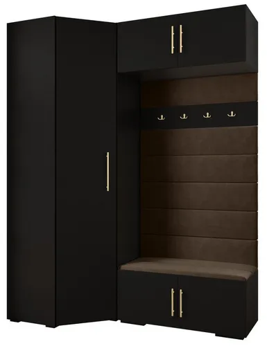 ABIKS MÖBEL Kompaktgarderobe INOVA 3 SATZ 21 - Elegantes Möbelset - Stilvolle Kompaktgarderobe mit Kleiderstange und praktischen Regalen. Ideal für Ordnung und Design in jedem Raum. Robuste Materialien garantieren Langlebigkeit. Einfacher Aufbau für schnelle Freude an Ihrem neuen Möbelstück.