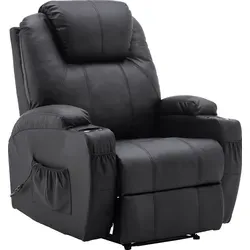 MCombo Relaxsessel Elektrisch mit Massagesessel-Funktion, Schwarz - Sessel mit elektrischer Relaxfunktion und gepolsterten Armlehnen für ultimativen Komfort. Ideal zum Entspannen nach einem langen Tag.