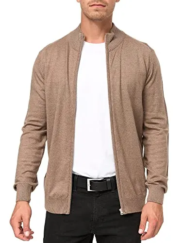 Indicode Herren Lau Strickjacke mit Stehkragen | Bequemer Cardigan für Männer in Beige Mix, 3XL - Stylische Strickjacke mit praktischem Reißverschluss und Regular Fit. Perfekt für einen modernen Look und vielseitigen Einsatz. Hochwertige Materialien sorgen für Komfort und Langlebigkeit.