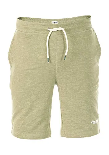 riverso Kurze Hosen Herren Sport Regular Fit RIVMike Sweat Short Bermuda Sweatshorts Sommer Hose, Größe:XL, Farbe:Vintage Olive Melange (12300)