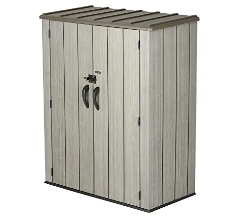 Lifetime Geräteschrank, Grau – Der perfekte Aufbewahrungslösung für Ihren Garten - Gartenhäuser: Geräumiger und wetterfester Geräteschrank mit stahlverstärkten Wänden und verriegelbarer Tür für sichere Aufbewahrung von Gartengeräten.