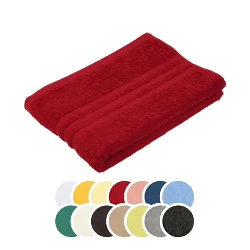 liebling Duschtuch, 100% Baumwolle, Serie Borkum, 70 x 140 cm, 60 Grad waschbar, trocknergeeignet, Farbe: Bordeaux