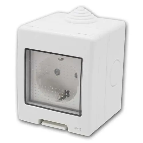 Steckdose IP55 Schuko 1-Fach Steckdosen Weiß (1-Fach Schuko Steckdose)
