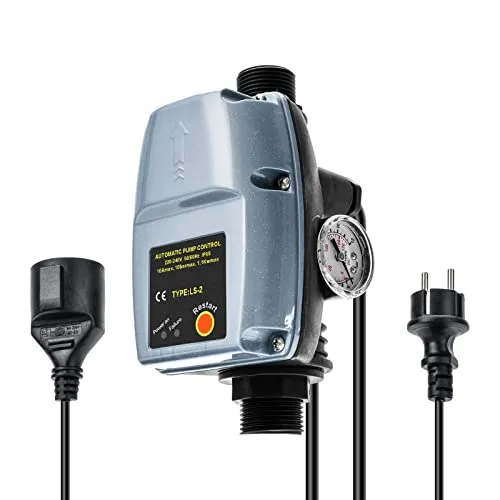 Briidea Automatischer Pumpendruckregler - Pumpenzubehör mit automatischer Steuerung für Kreisel-, Tauch- und Tiefbrunnenpumpen, schützt vor Trockenlauf und ermöglicht eine einstellbare Druckkontrolle bis 10 bar.