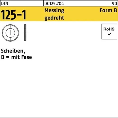 100er PACK(Stk) 000125700040015000 Unterlegscheibe DIN 125-1 Form B 1,5 x 4 x0,