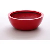 Elegant Einrichten Pflanzkübel Fiberglas Schale-Rund D46xH16cm Hochglanz-Rot - Stilvolle Pflanzschale aus Fiberglas mit edlem Hochglanz-Finish. Leicht, UV-beständig und frostsicher – ideal für drinnen und draußen. Perfekt für kreative Gestaltung und Highlights im Garten oder auf der Terrasse.