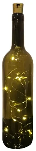 Levitantes LED-Lichterdraht für Flaschen mit Korken aus Kunststoff, ideal für Dekoration und Stimmung bei Veranstaltungen und Festlichkeiten.