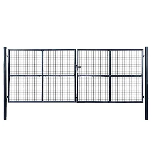 vidaXL Gartentor Doppeltor aus verzinktem Stahl 400x150cm