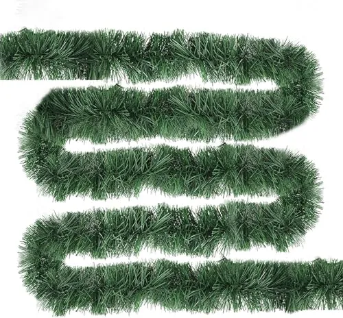 Meisterhome® Premium Qualität Künstliche Weihnachtsgirlande Tannengirlande Grün 5/10m Lange, Tannengirlande Tannenzweiggirlande Weihnachtsdeko Weihnachten - Außen & Innen (10m)