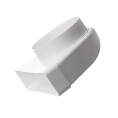 Ø 100mm-220x55mm Umlenkstück 90°, Rund-eckig Flachkanal Abluftkanal Abluft Lüftungsrohr, Rohr/Kanalverbinder