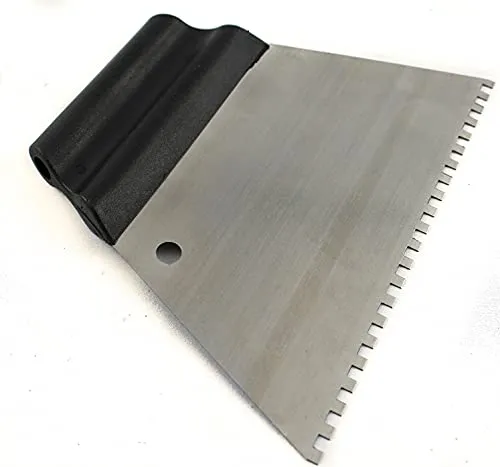 KUBALA 0515 METALLSPACHTELZAHN, ZAHN 4 (180mm) zum Auftragen von Mörtel und Klebstoffen auf kleinen Flächen